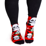 Festive Panda Feet Speak Socks