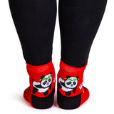 Festive Panda Feet Speak Socks
