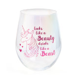 Unicorn Stemless Wine Glass