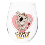 Koalafied Mum Stemless Wine Glass