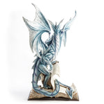 Large Blue Dragon On An Open Ancient Book